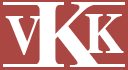 Vernon K Krieble Foundation Logo. Letter VKK with red background